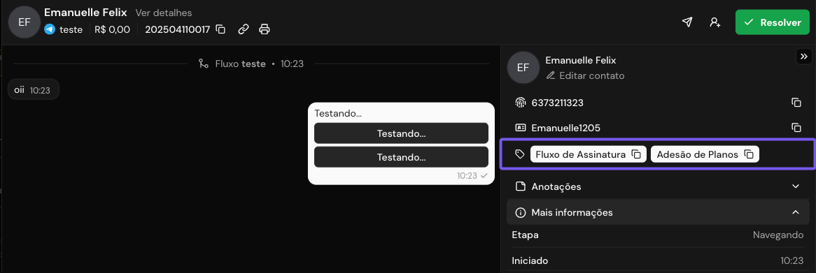 Pré-visualização ativada (escuro)